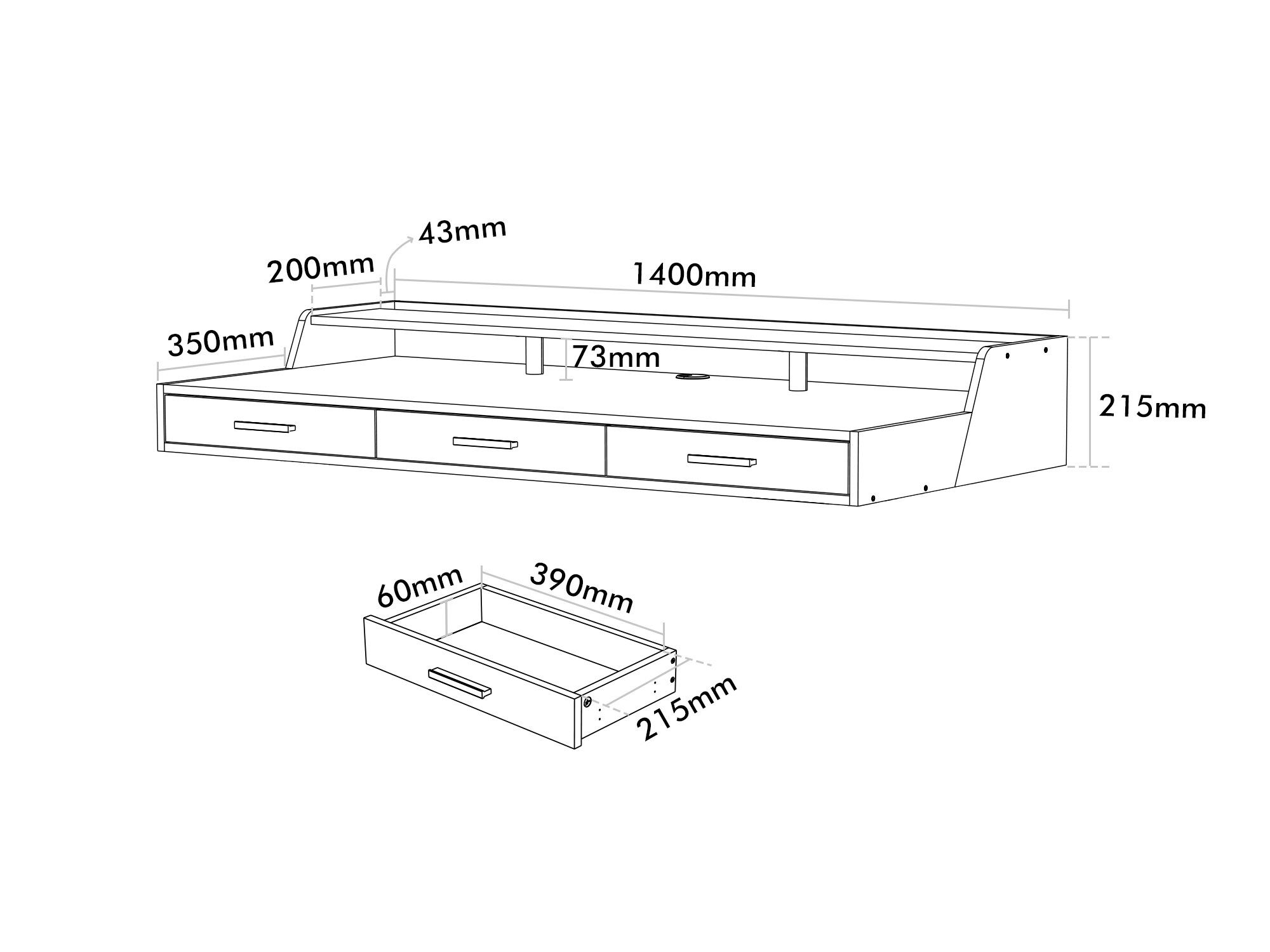 FEZiBO Full Surround Triple Drawer Electric Adjustable Standing Desk ...