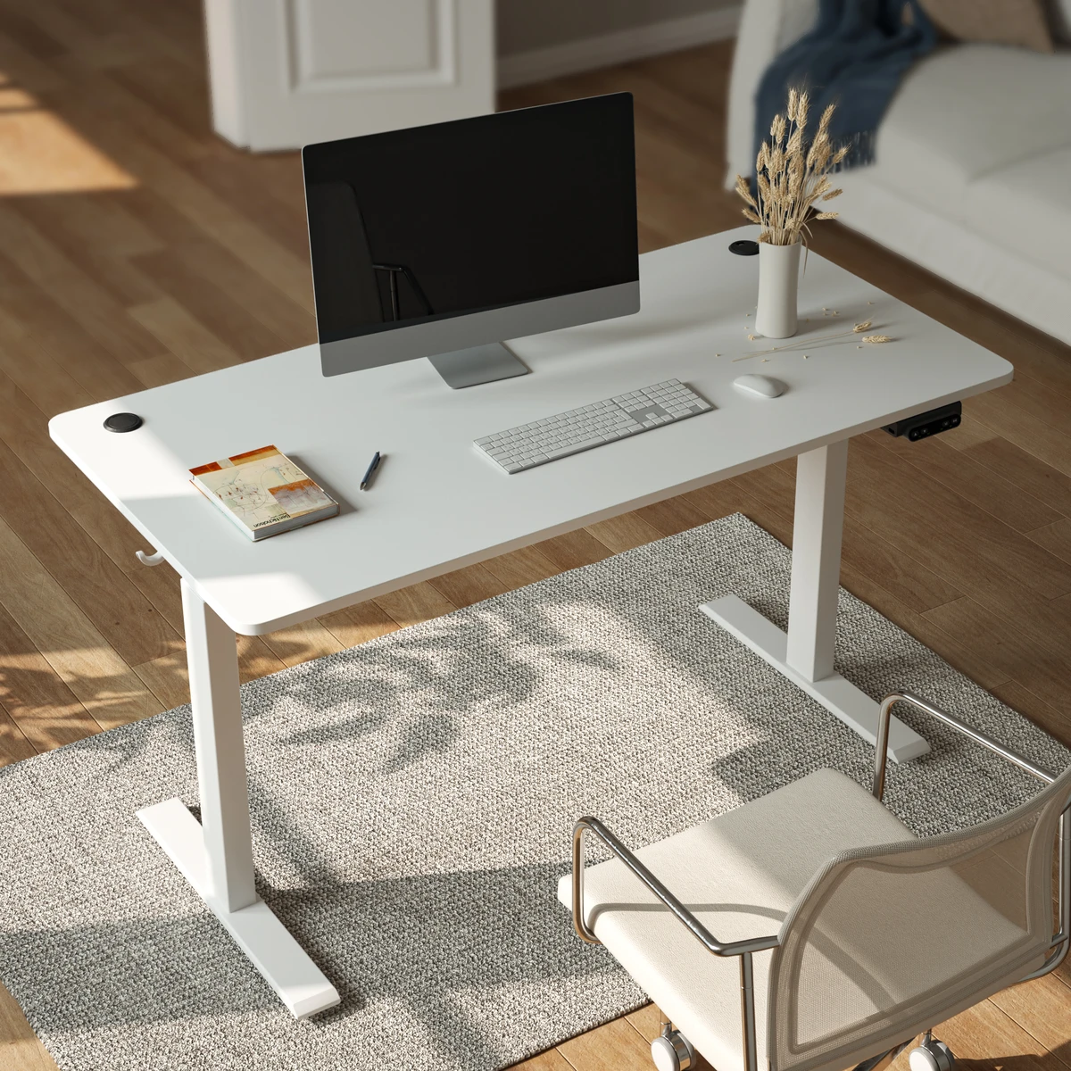 white standing desk