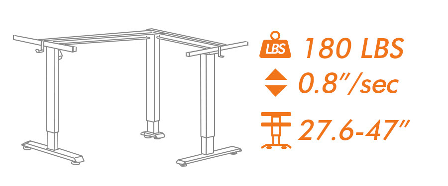 Black Hand Crank Adjustable Sit to Stand S5 Desk Frame