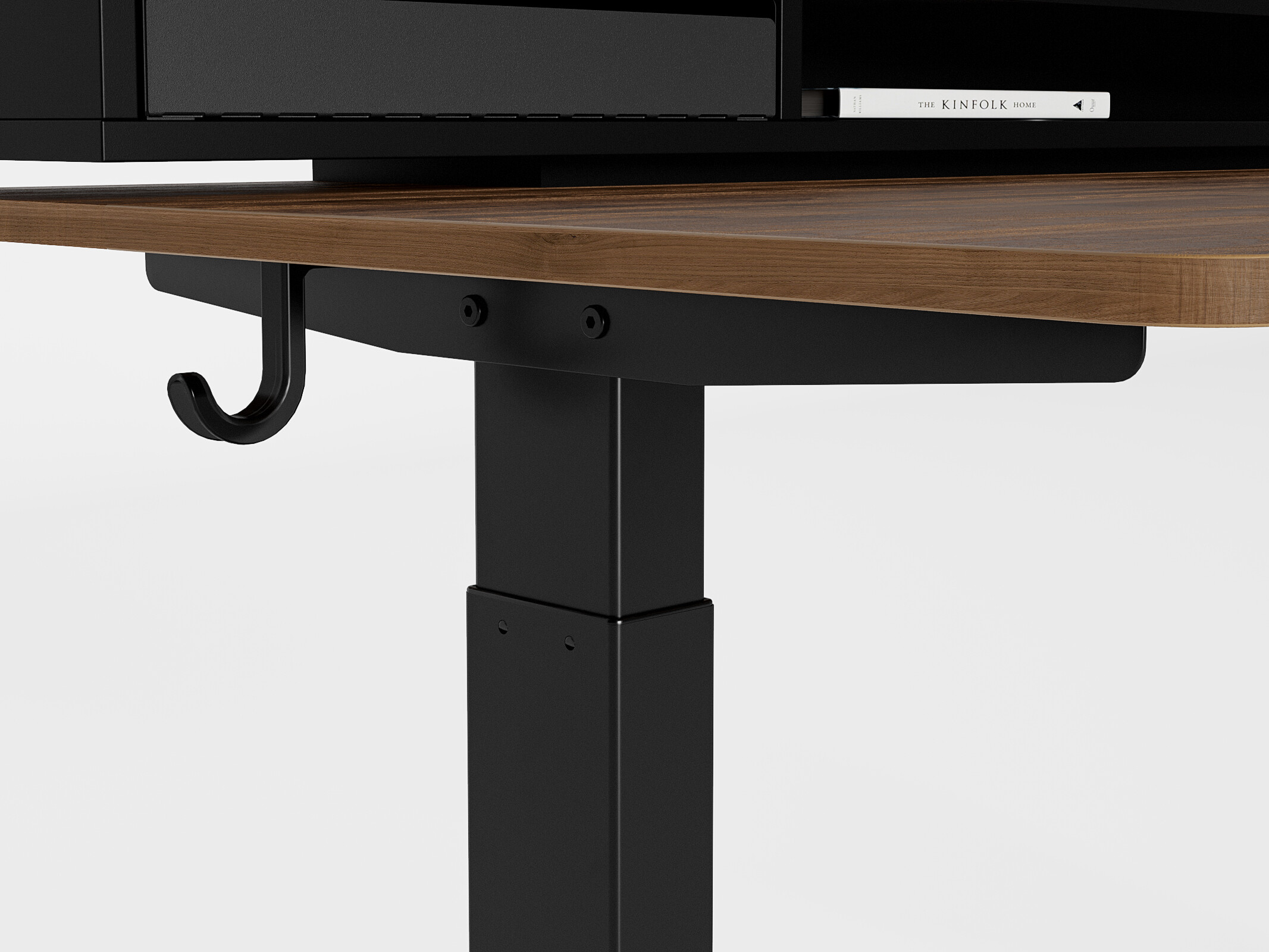INNOVAR Glas-Stehschreibtisch Mit Schubladen, 140x61 Cm – Elektrisch Höhenverstellbar, USB-Anschlüsse, Schwarz